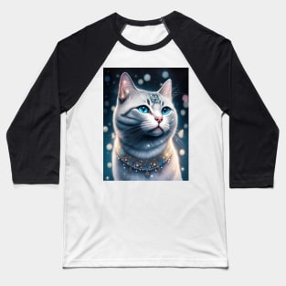 Magical Glowy White British Shorthair Baseball T-Shirt